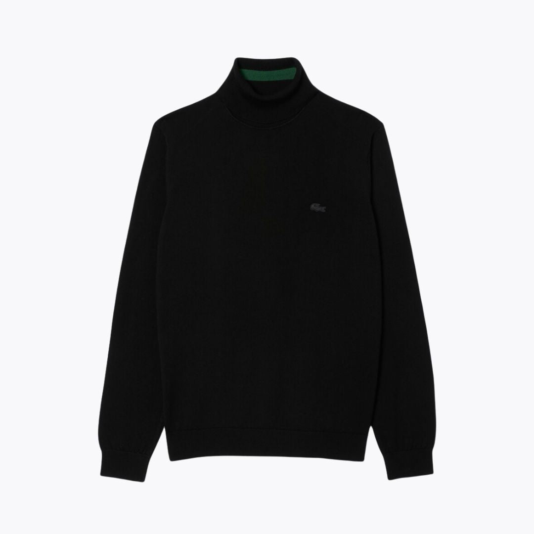 Camisola LC de lã merino com gola alta enrolada