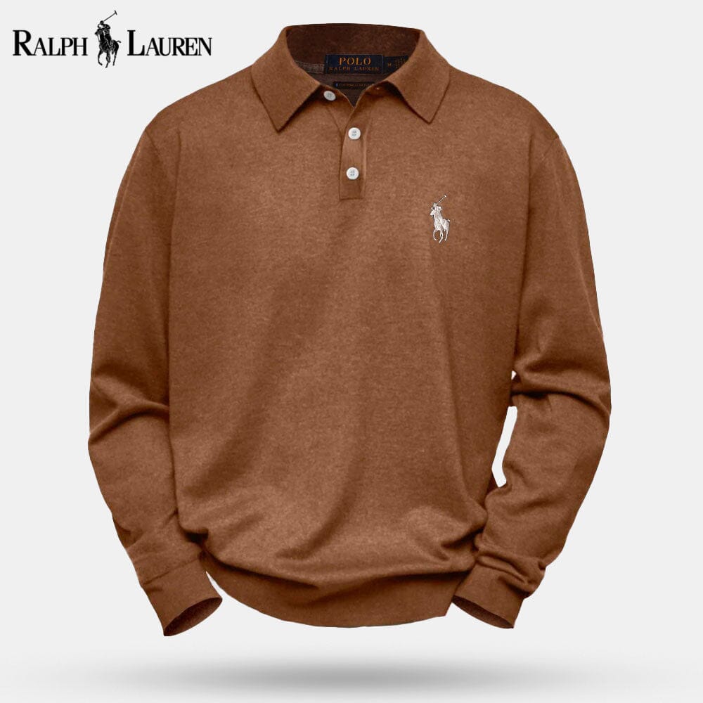 Camisola de lã de malha entrançada Polo RL