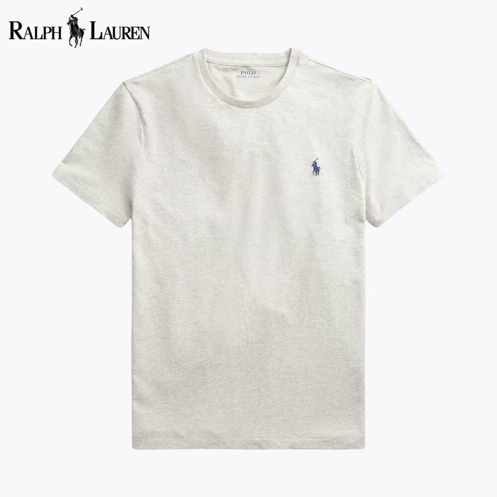 T-shirt de jersey com gola redonda de corte justo personalizado RL