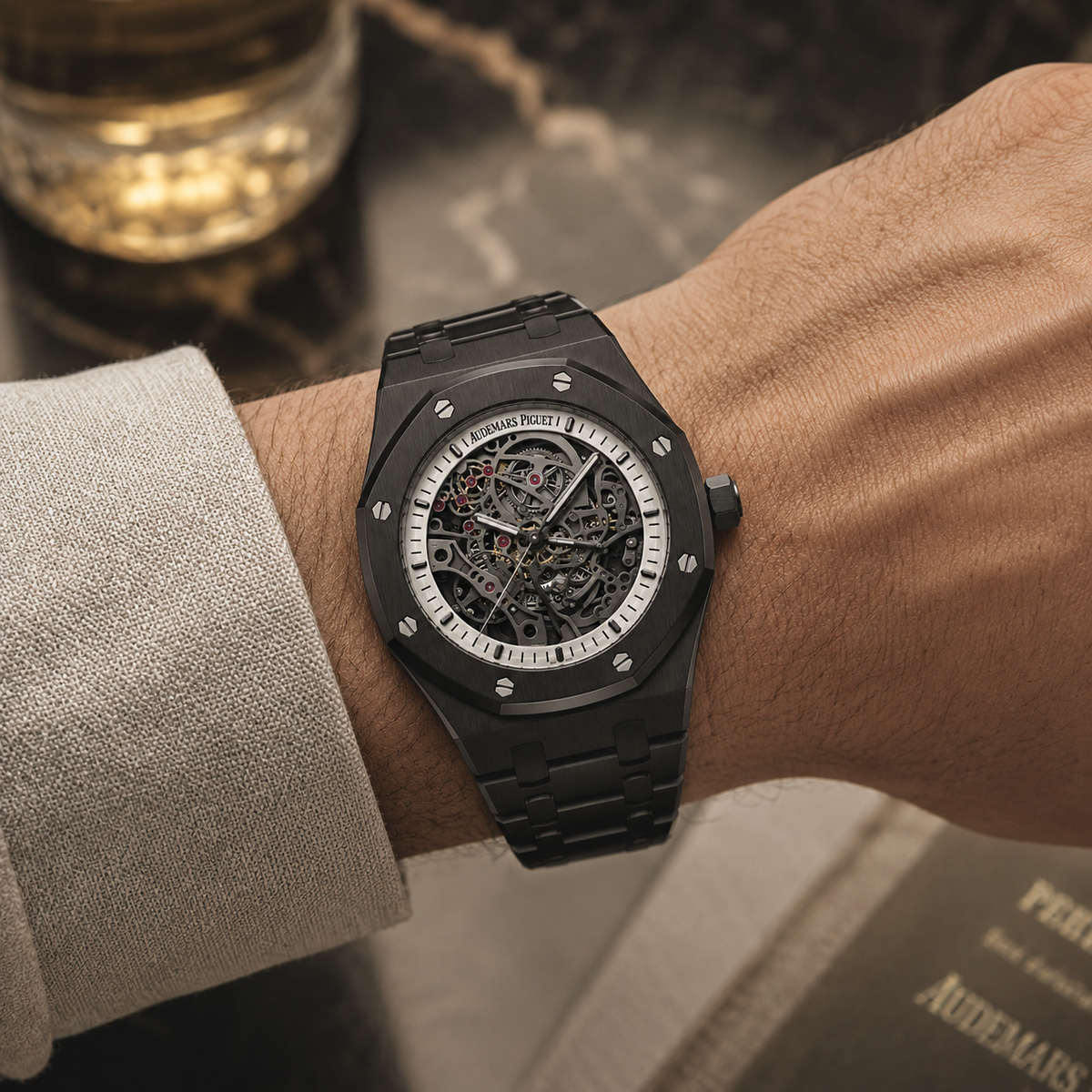 Royal Oak Skeleton 43mm – svart