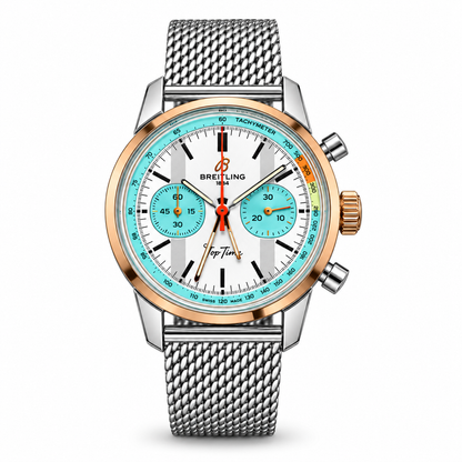 Breitling Top Time Fausto Coppi 41mm – White & Turquoise