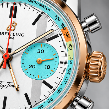 Breitling Top Time Fausto Coppi 41mm – White & Turquoise