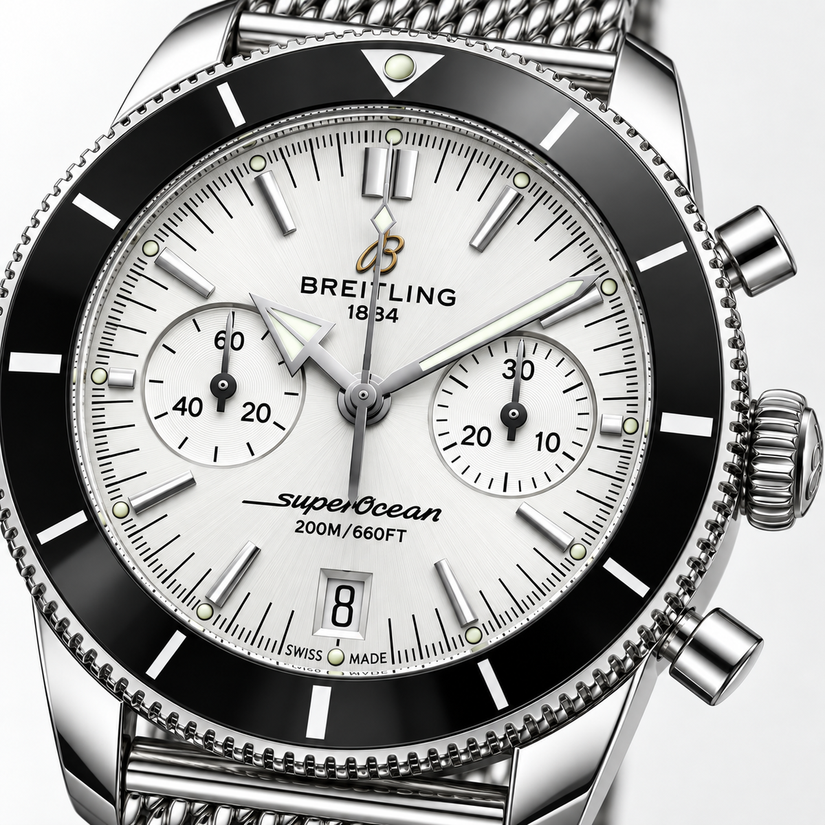 Breitling Superocean Heritage Chronograph 42mm – Maille argentée