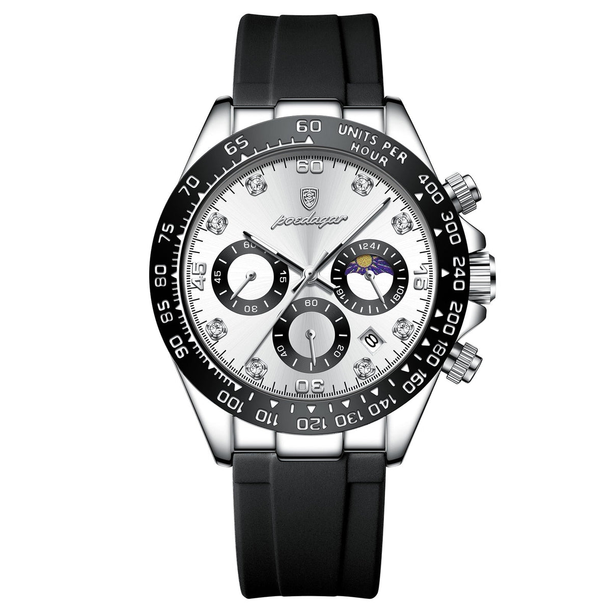 Relógio Poedagar Chronograph Fase Date