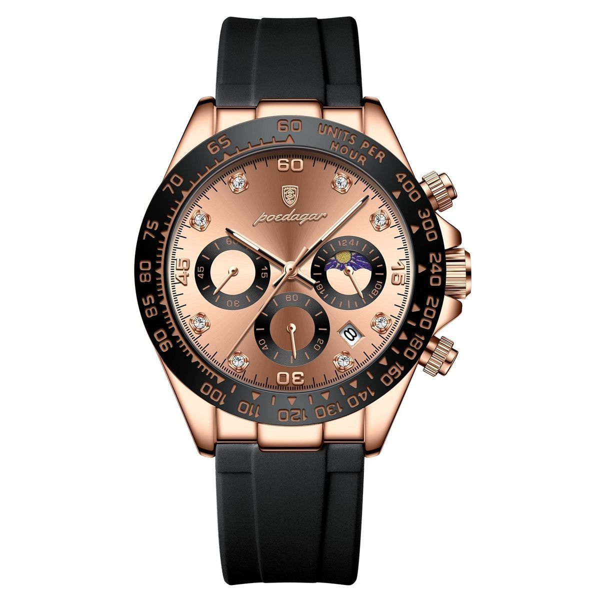 Relógio Poedagar Chronograph Fase Date