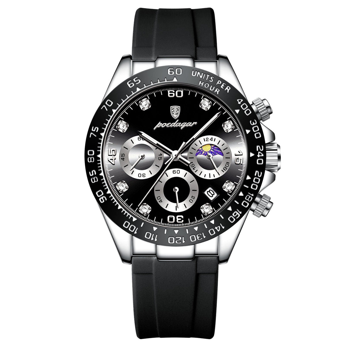 Relógio Poedagar Chronograph Fase Date