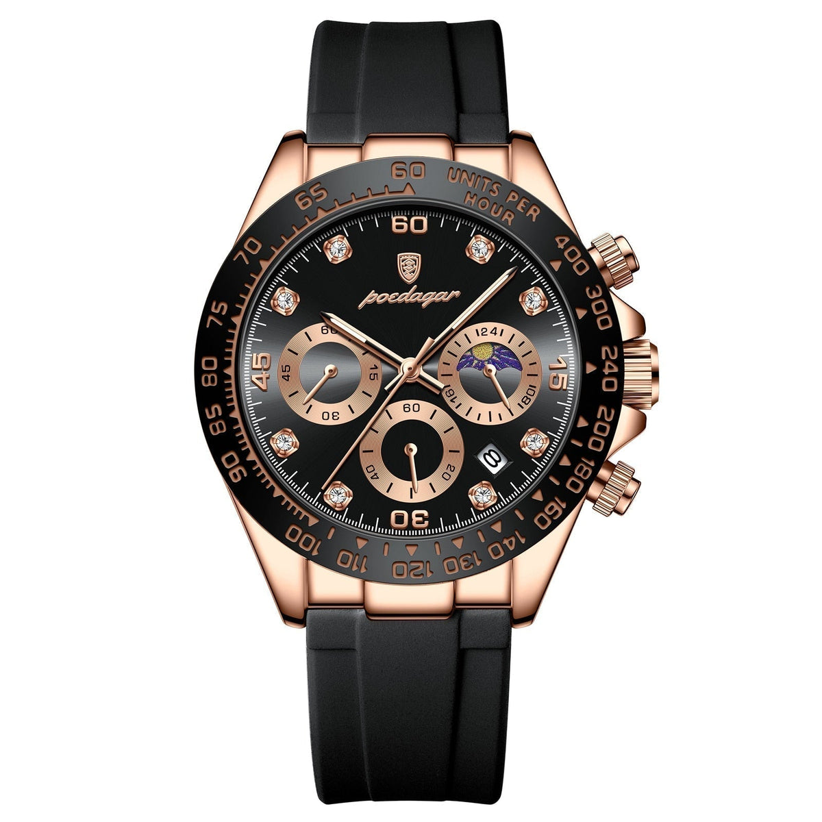 Relógio Poedagar Chronograph Fase Date