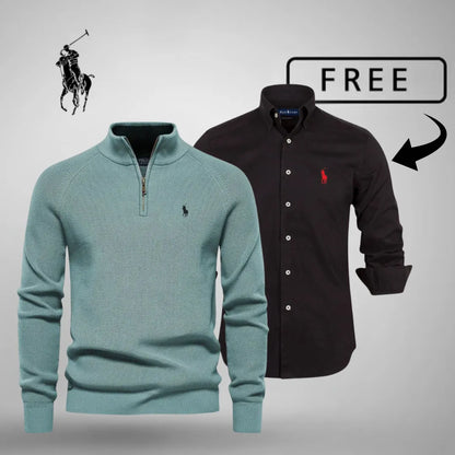 Estilo e conforto premium – camisola com meio fecho™ + camisa clássica GRÁTIS