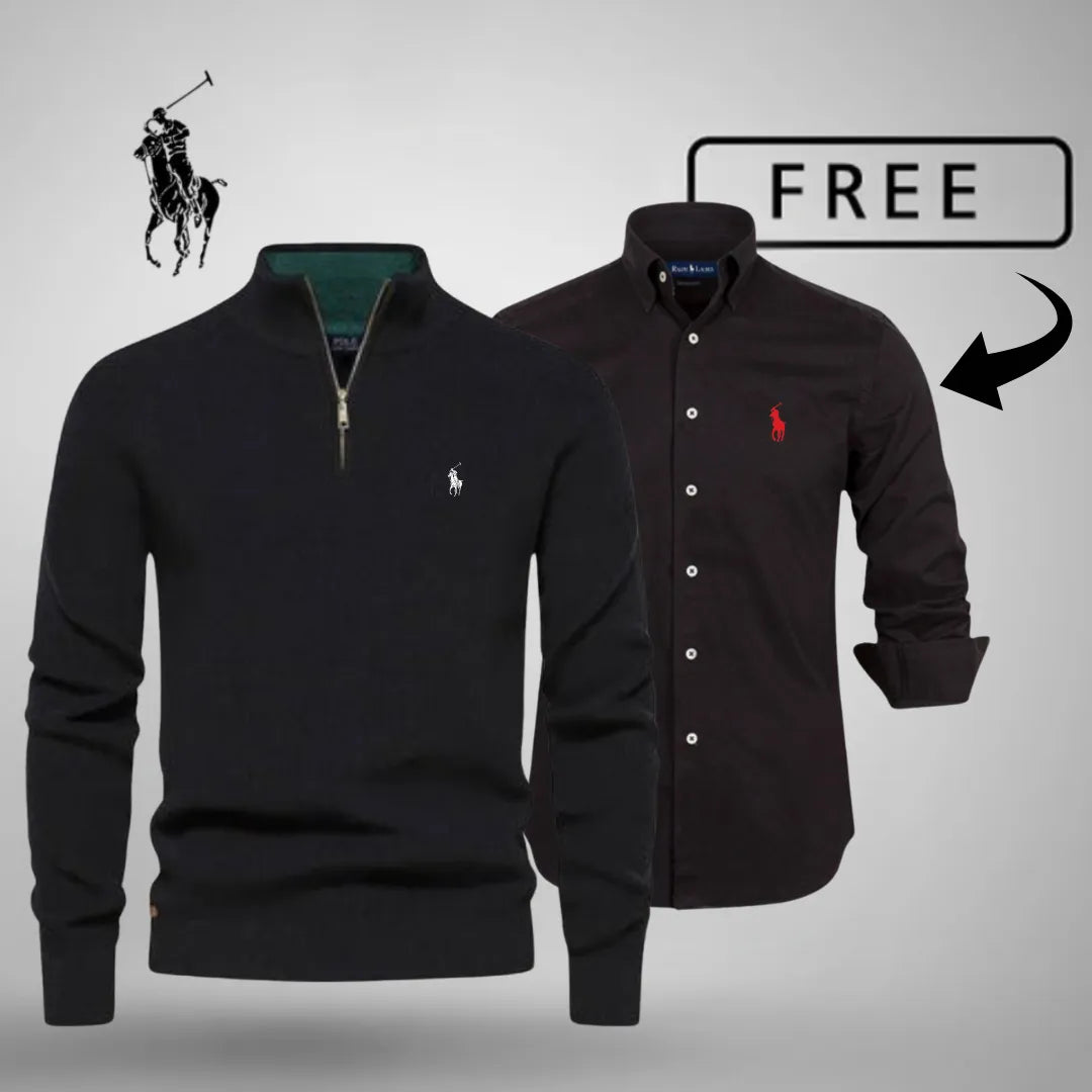 Estilo e conforto premium – camisola com meio fecho™ + camisa clássica GRÁTIS