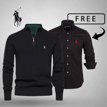 Estilo e conforto premium – camisola com meio fecho™ + camisa clássica GRÁTIS