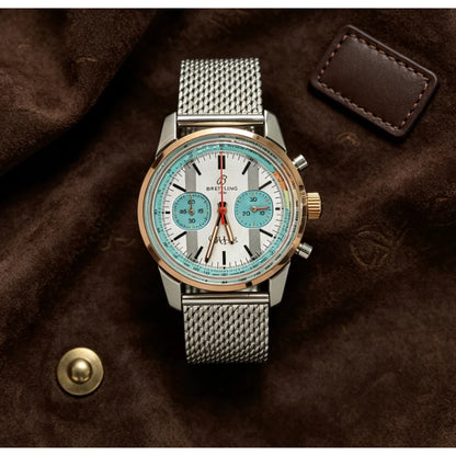 Breitling Top Time Fausto Coppi 41mm – White & Turquoise