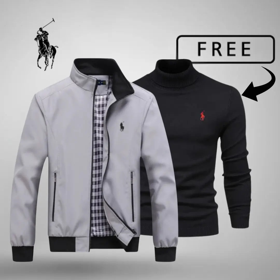 Blusão bomber casual premium com fecho™ + camisola ou camisa GRÁTIS (à sua escolha)