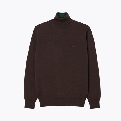 Camisola LC de lã merino com gola alta enrolada