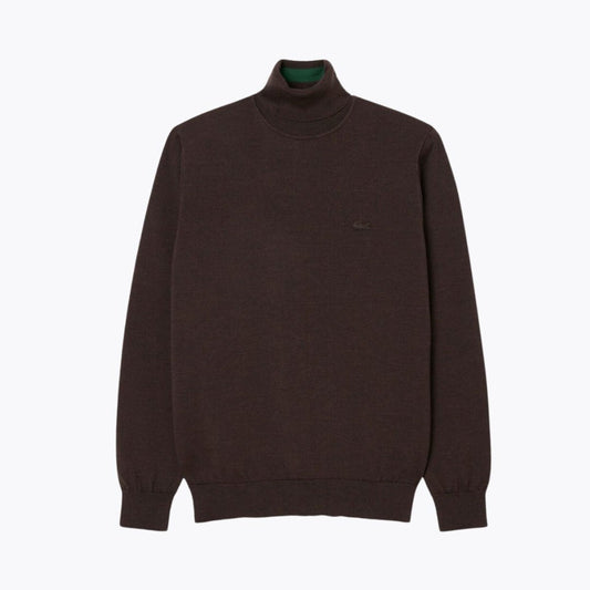 Camisola LC de lã merino com gola alta enrolada