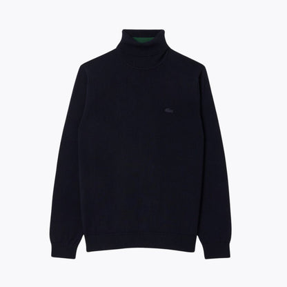Camisola LC de lã merino com gola alta enrolada
