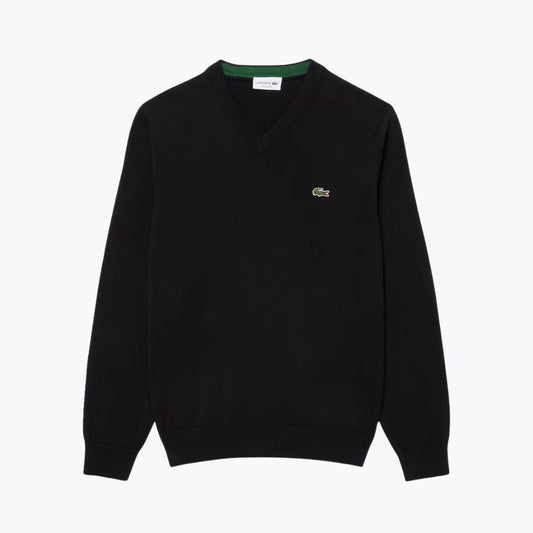 Camisola LC monocromática de algodão com decote em V