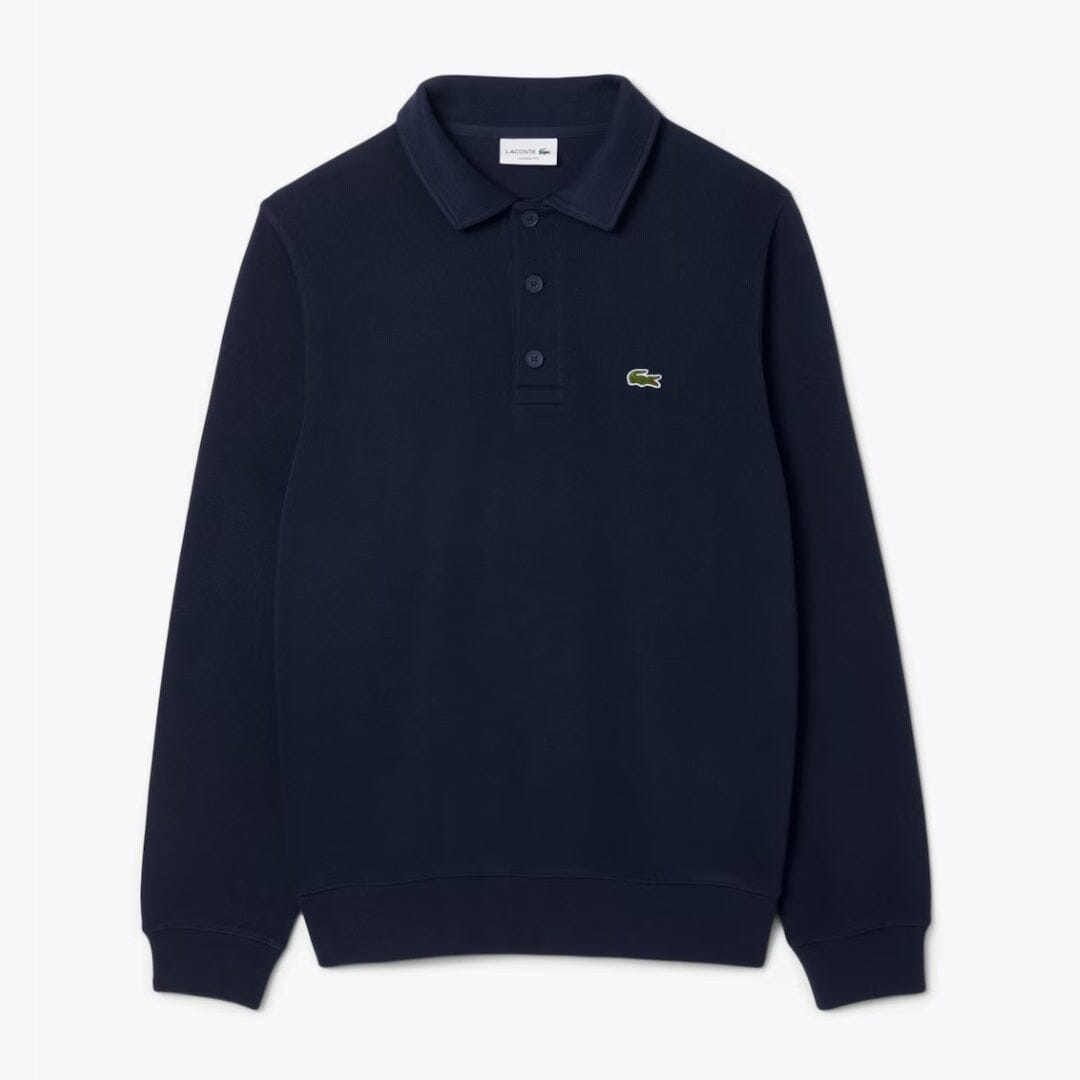 Sweatshirt LC de algodão canelado com gola polo