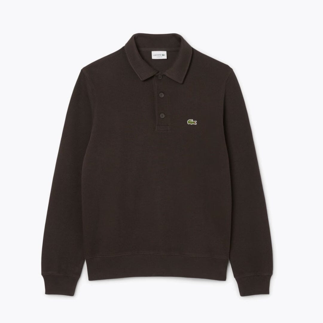 Sweatshirt LC de algodão canelado com gola polo
