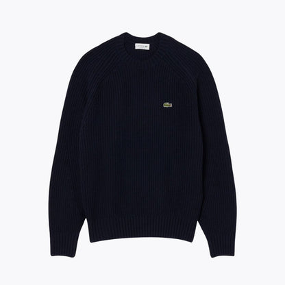 Camisola LC de lã cardada espessa com gola redonda