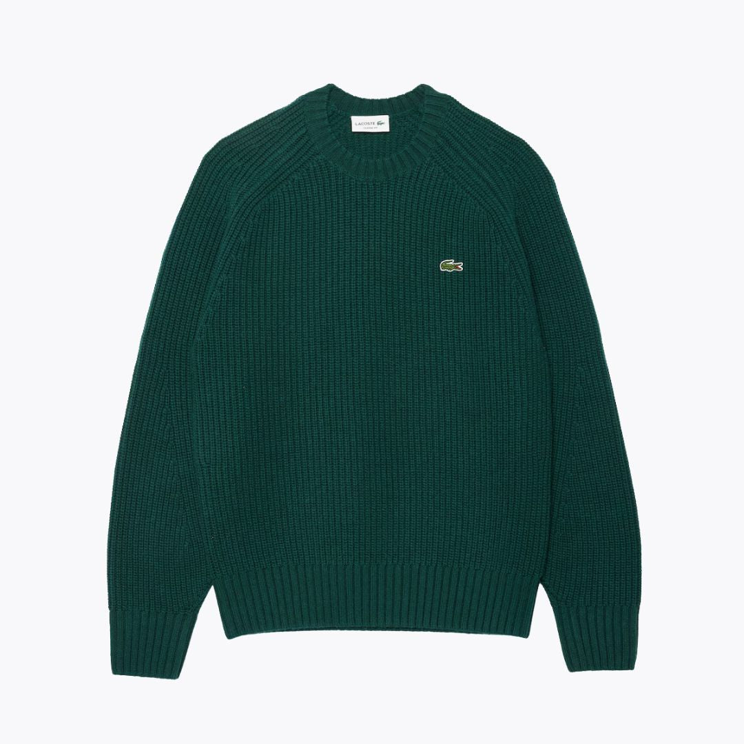 Camisola LC de lã cardada espessa com gola redonda