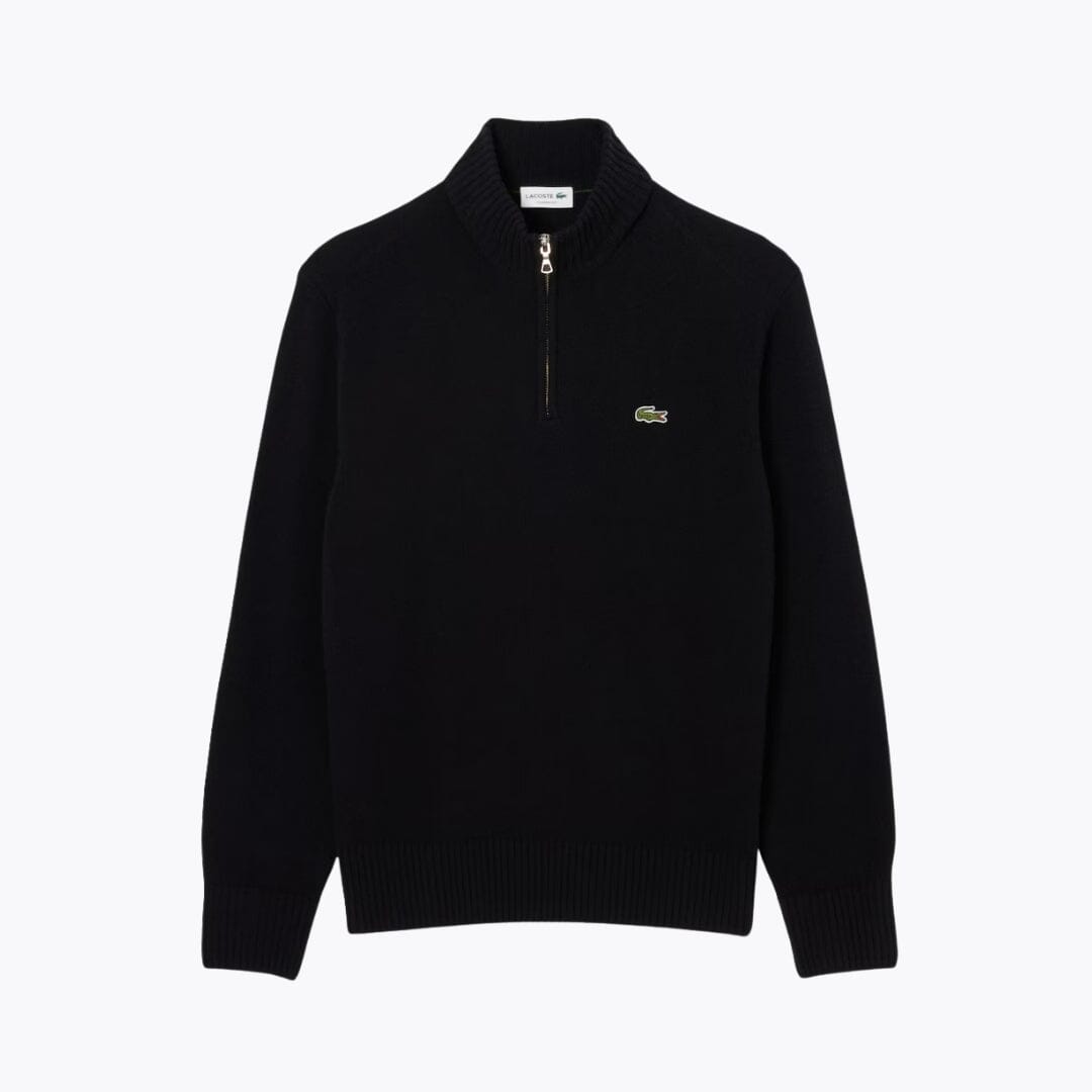 Camisola LC de lã cardada com gola alta e fecho