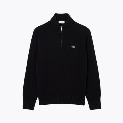 Camisola LC de lã cardada com gola alta e fecho