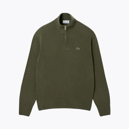 Camisola LC de lã cardada com gola alta e fecho