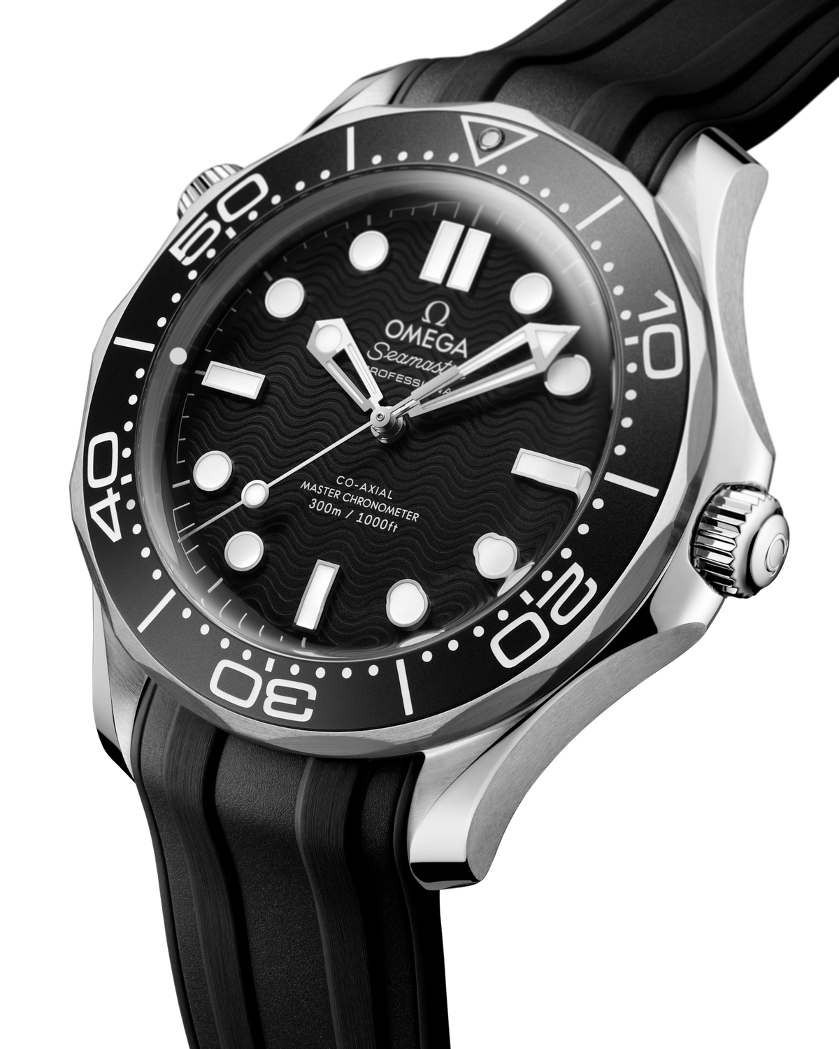 Seamaster Diver 300M 42mm Bracelet en caoutchouc – Noir et blanc