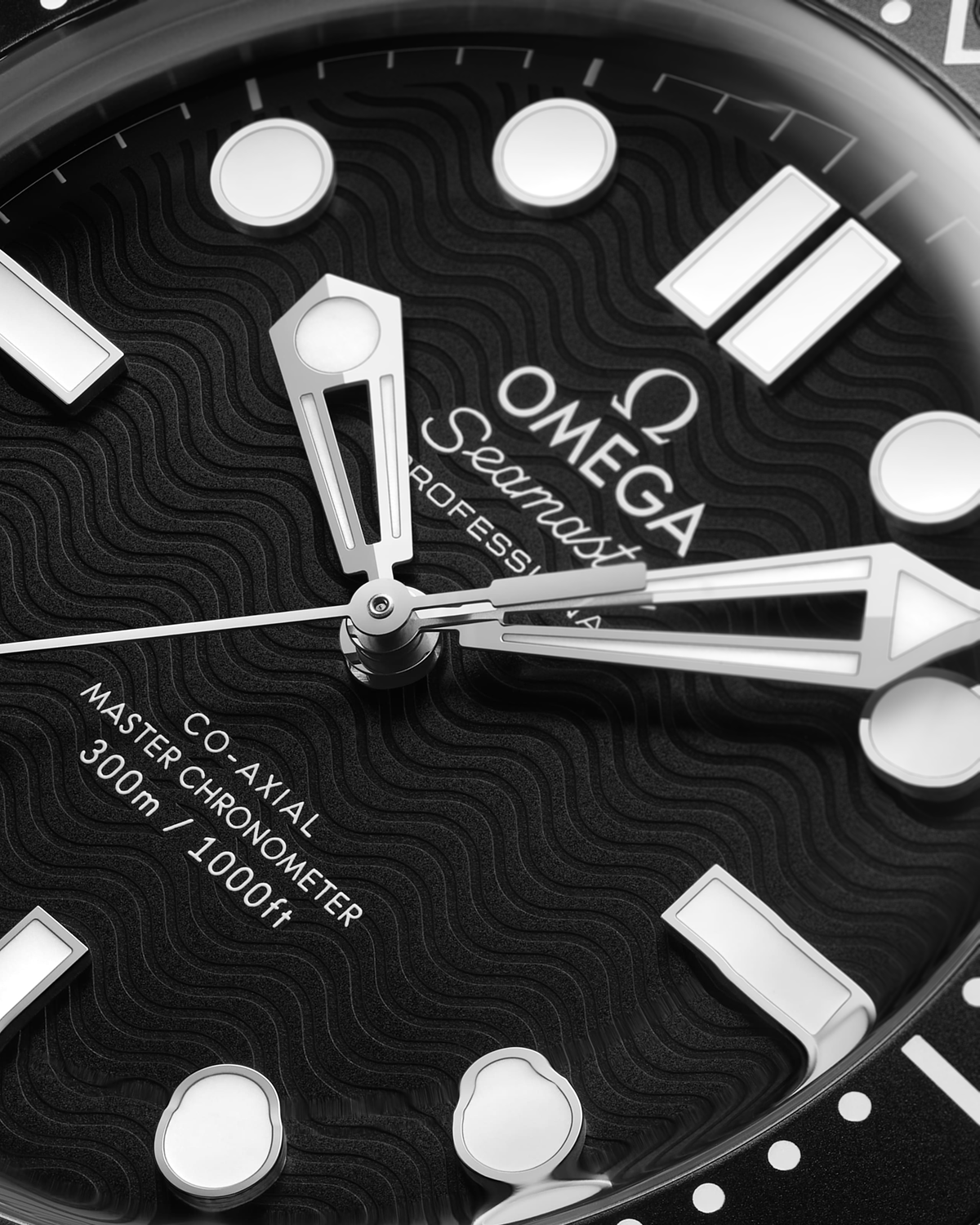 Seamaster Diver 300M 42mm Bracelet en caoutchouc – Noir et blanc