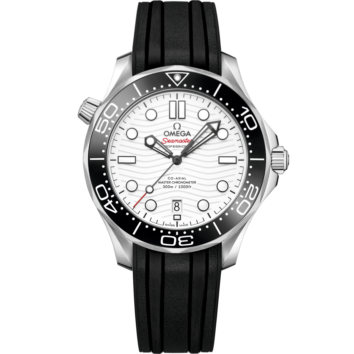 Seamaster Diver 300M 42mm Bracelet en caoutchouc – Noir et blanc