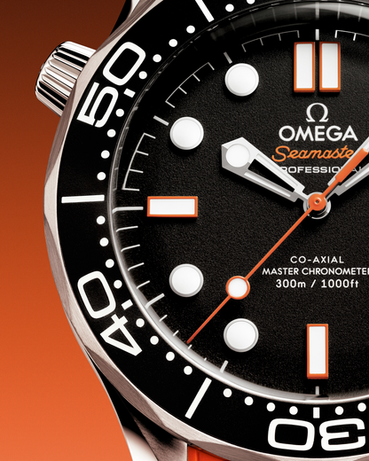 Seamaster Diver 300M 42mm Orange Rubber Strap