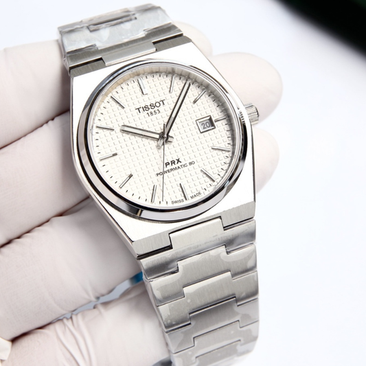 ТЅТ PRX テクスチャード 40mm ウォッチ シルバーホワイト
