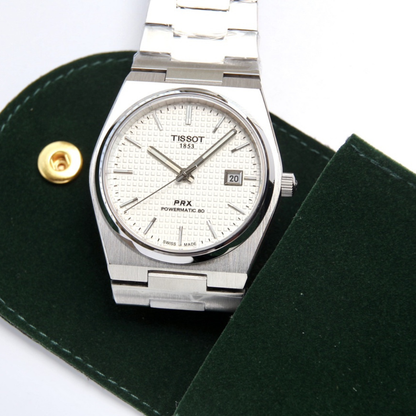 ТЅТ PRX Textured 40mm zegarek srebrno-biały