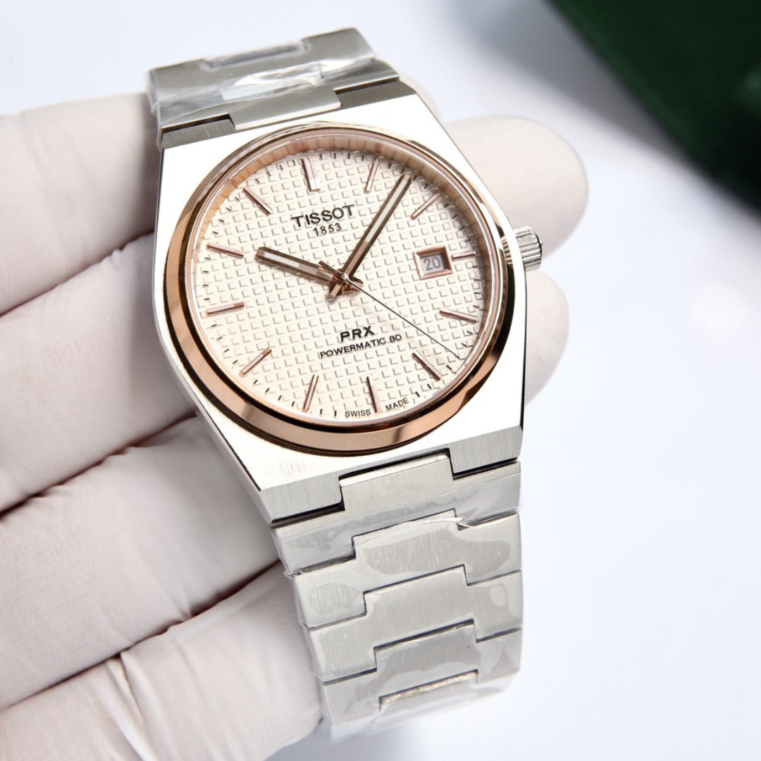 Tissot PRX Two Tone 40mm-es rozéarany karóra
