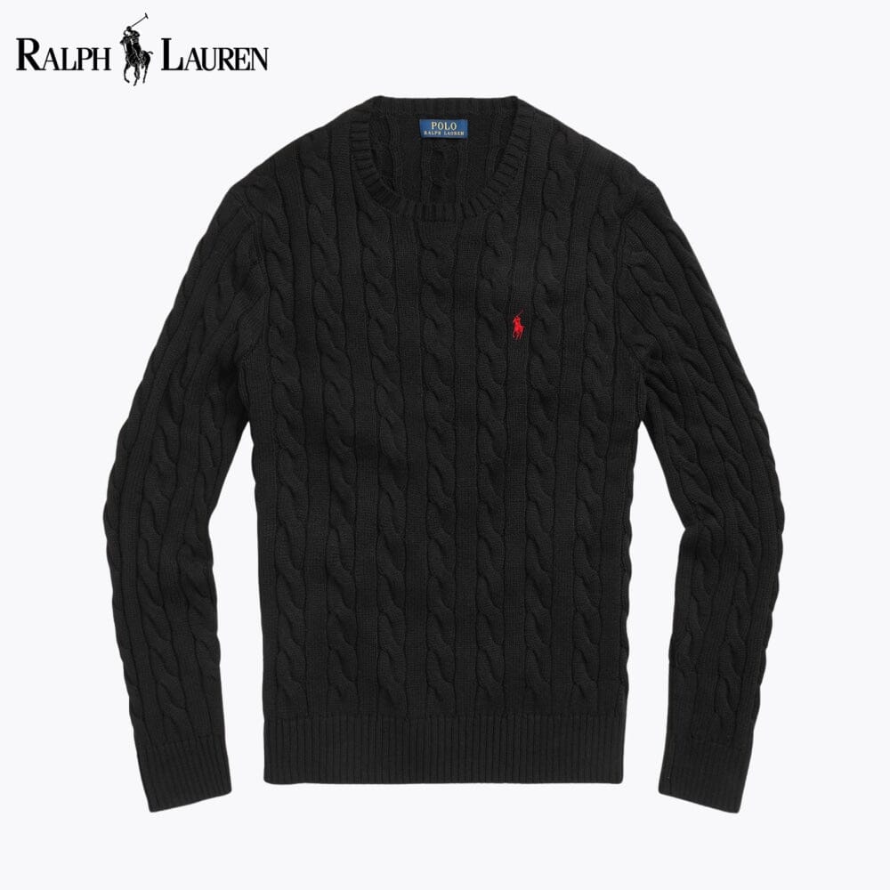 Camisola de algodão de malha entrançada RL