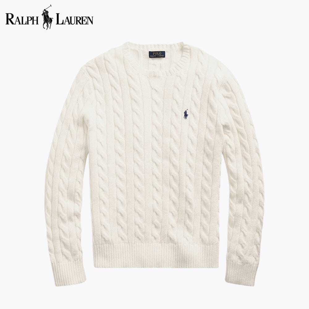 Camisola de algodão de malha entrançada RL