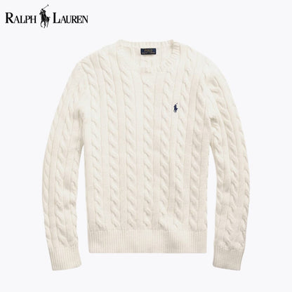 Camisola de algodão de malha entrançada RL
