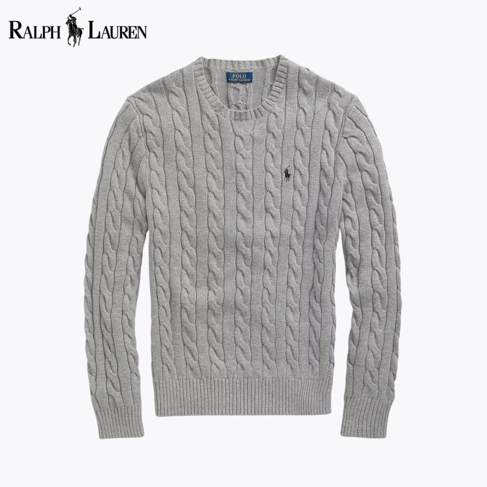 Camisola de algodão de malha entrançada RL