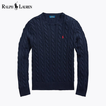 Camisola de algodão de malha entrançada RL