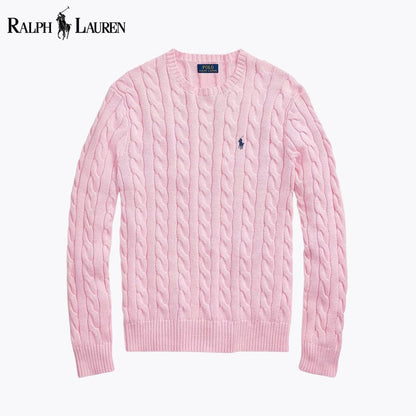 Camisola de algodão de malha entrançada RL