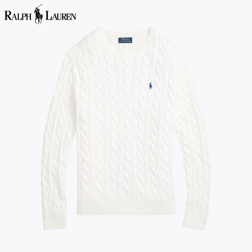 Camisola de algodão de malha entrançada RL