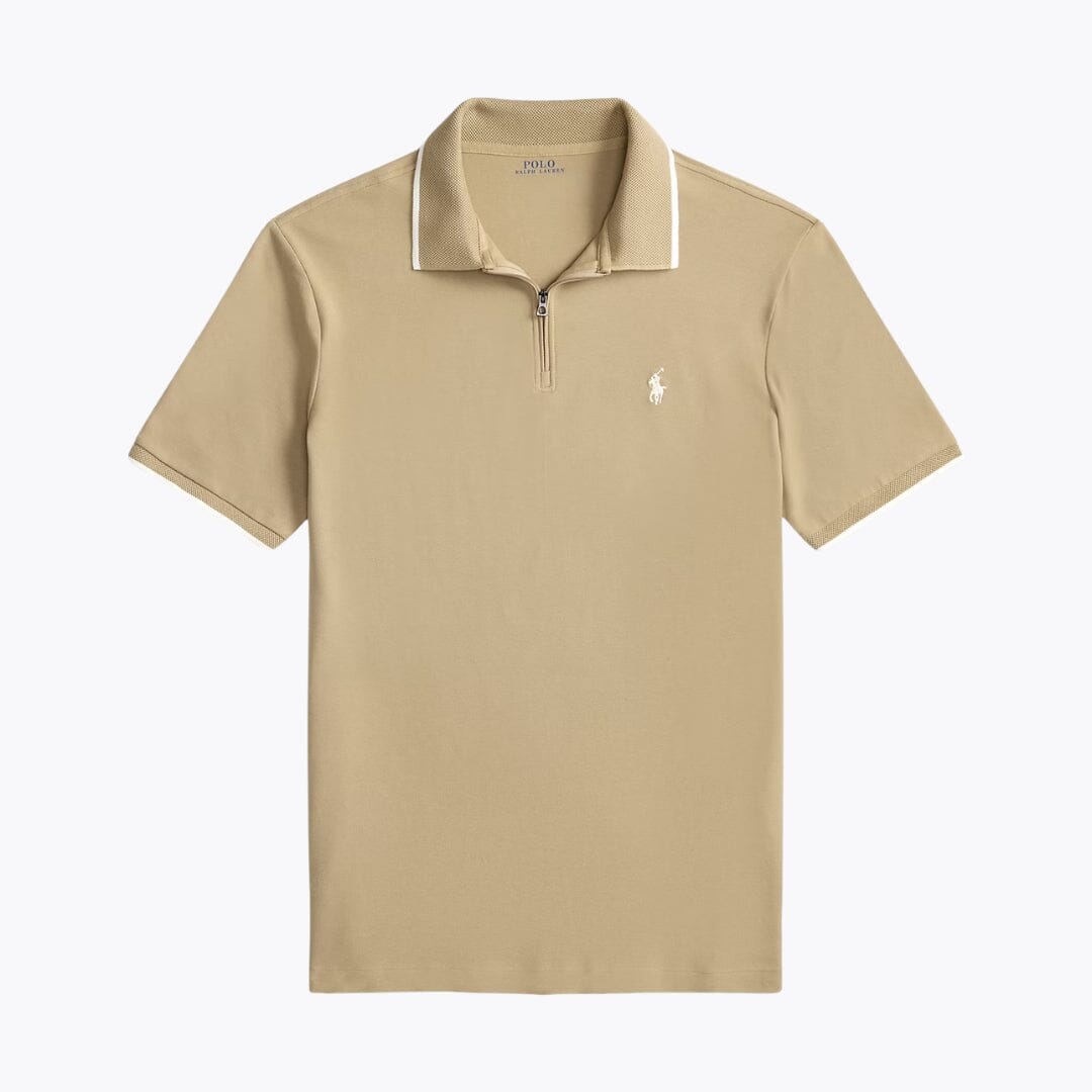 Polo de malha de rede elástica Classic Fit em algodão Polo RL