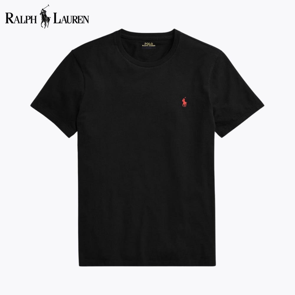 T-shirt de jersey com gola redonda de corte justo personalizado RL