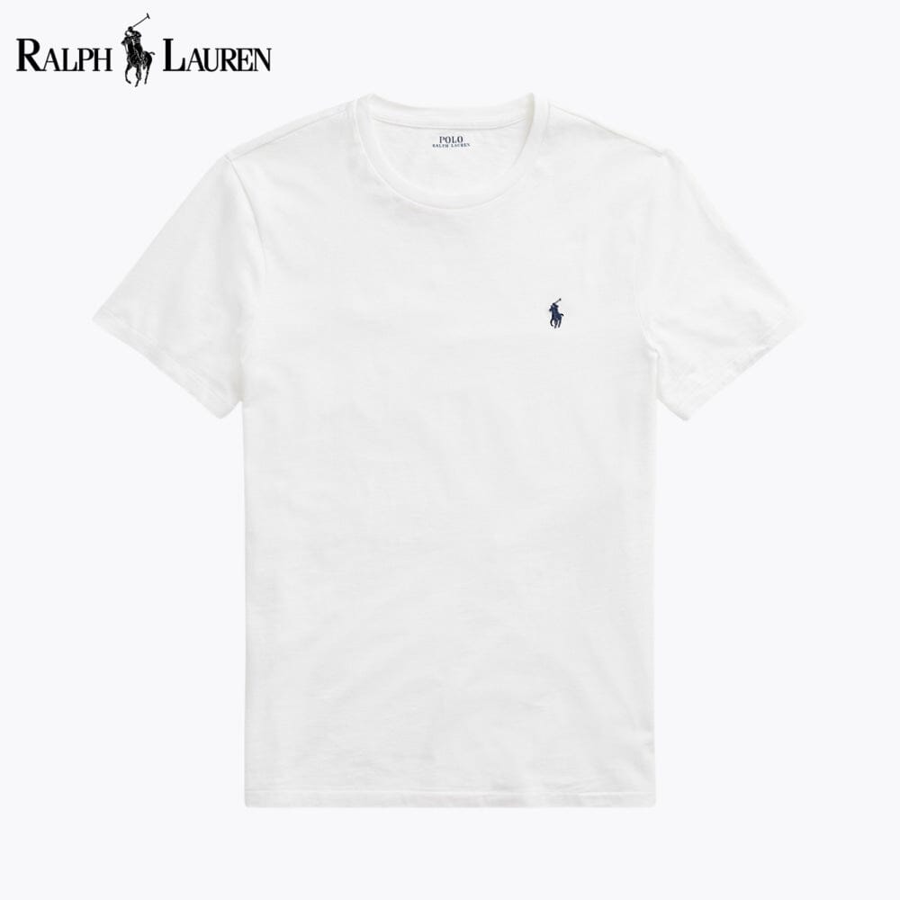 T-shirt de jersey com gola redonda de corte justo personalizado RL