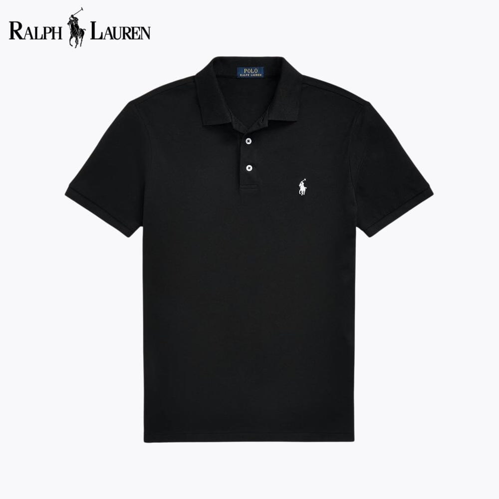 Polo de malha elástica de corte justo personalizado RL
