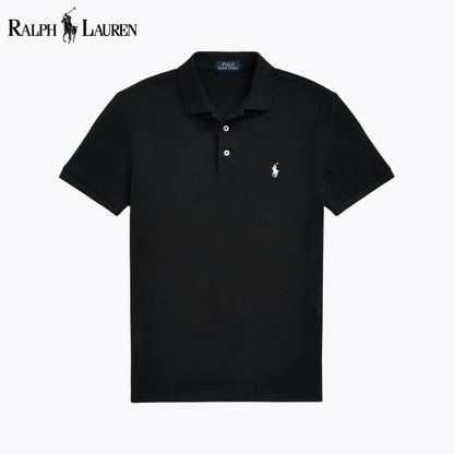 Polo de malha elástica de corte justo personalizado RL