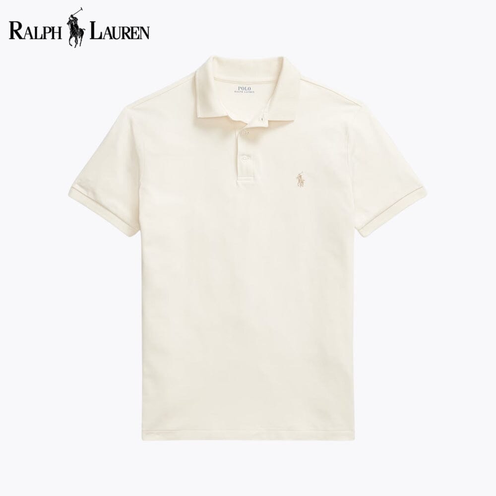 Polo de malha elástica de corte justo personalizado RL