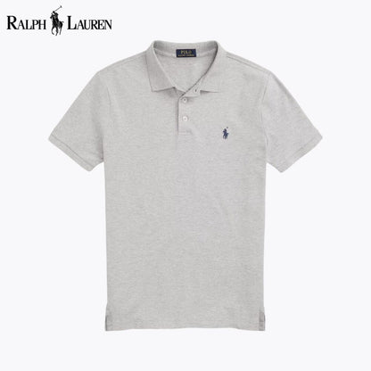 Polo de malha elástica de corte justo personalizado RL