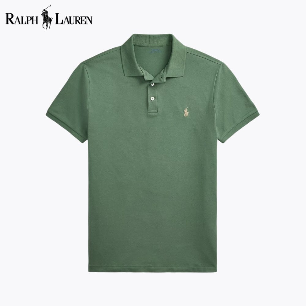 Polo de malha elástica de corte justo personalizado RL