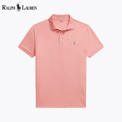 Polo de malha elástica de corte justo personalizado RL